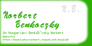 norbert benkoczky business card